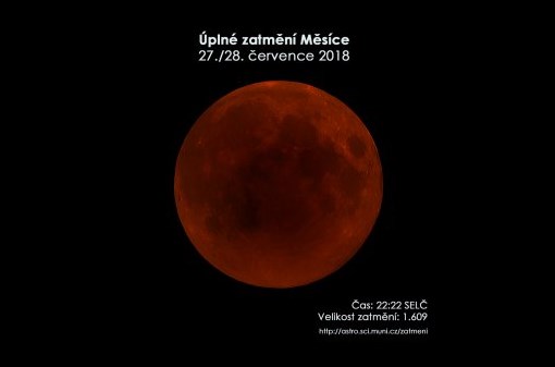 Pozorování úplného zatmění Měsíce v Praze na Nových Butovicích