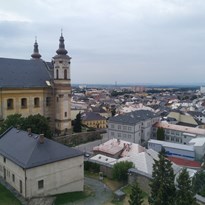 Výhled z hradu Šternberk na město Šternberk.
