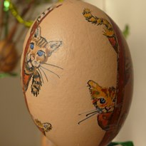 Vajíčko zdobené kočičkami pro mé milé koťátko ;-).