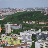 Pohled na Krčský a Kunratický les.