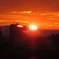 Východ slunce z okna :)